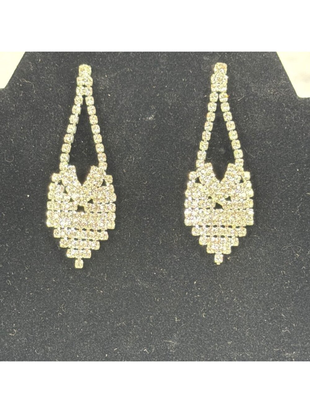 Clear Rhinestone Bridal Wedding Jewelry Set Statement Necklace Drop Earrings Lot - Picture 8 of 16